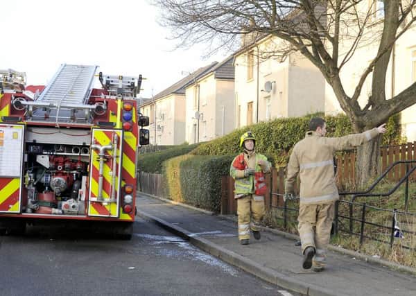 Fire fighters were called to the fire Bruce Street at around 8.20am today. Picture: Michael Gillen