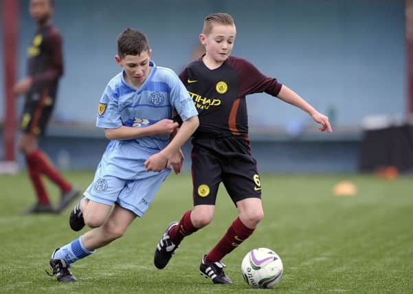 Forth Valley Football Academy v Manchester City Academy at Ochilview, Stenhousemuir. Picture by Michael Gillen.