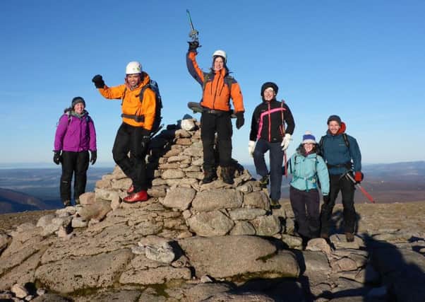 A group of students at the summit of Cairngorm.