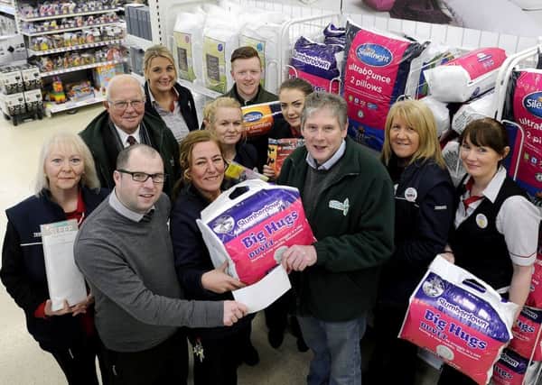 Tesco in Camelon donated money for a bed and bedding to the foodbank this week. Picture: Michael Gillen