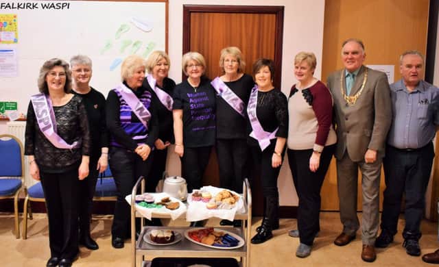 Provost Pat Reid and local councillors turned out at the WASPI event