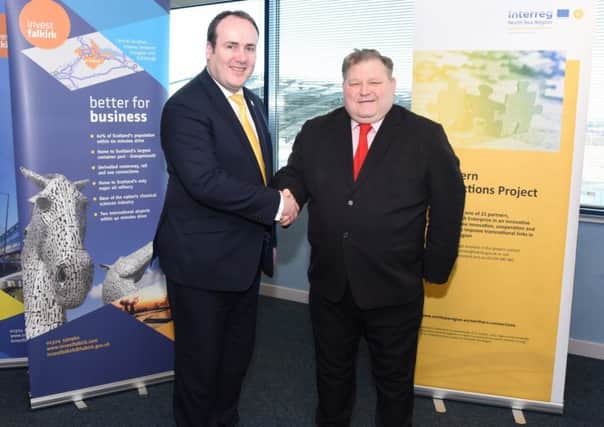 MSP Paul Wheelhouse and Falkirk Council leader Craig Martin meet at a Grangemouth Investment Zone