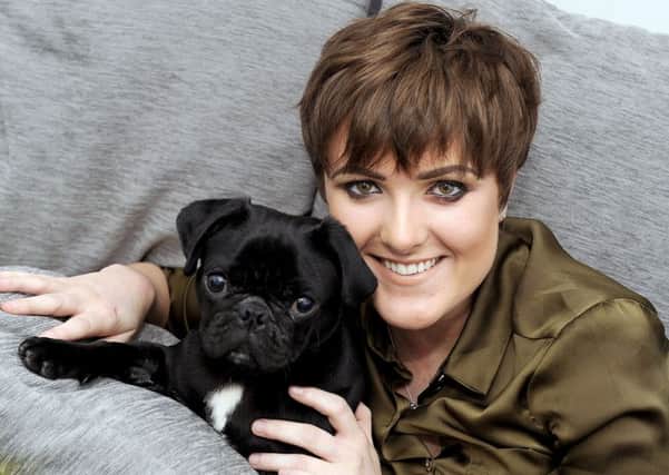 Mandie Stevenson and Frank the pug
Picture: Michael Gillen
