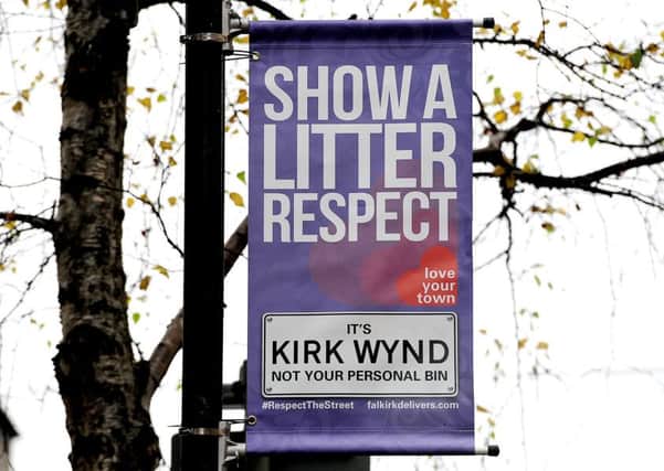 Falkirk Delivers also has an anti-litter campaign in the town centre. Picture: Michael Gillen