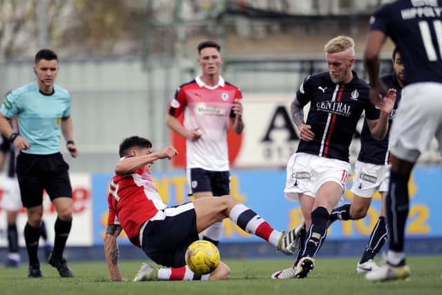 Craig Sibbald was in the thick of the action in the first half. Pic by Michael Gillen.