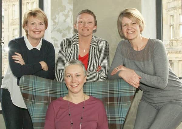 Lesley Stephen, Lesley Graham and Anne Maclean-Chang. Bottom row: Alison Tait who campaigned to get breast cancer drug Kadcyla made available on NHS in Scotland