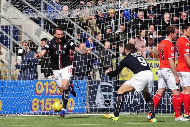 Lee Miller levelled for Falkirk in the first half. Picture Michael Gillen.