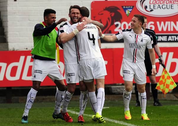 Falkirk were celebrating in the second half. Picture Michael Gillen.