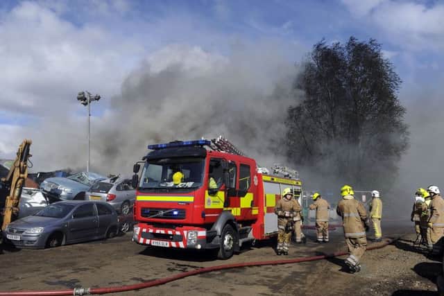 Emergency services at the scene of the blaze which broke out just before 3pm today. Picture: Michael Gillen
