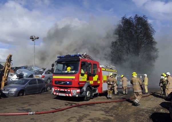 Emergency services at the scene of the blaze which broke out just before 3pm today. Picture: Michael Gillen