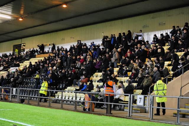 Falkirk fans will occupy the west side of Dumbarton's stand. Pic by Michael Gillen