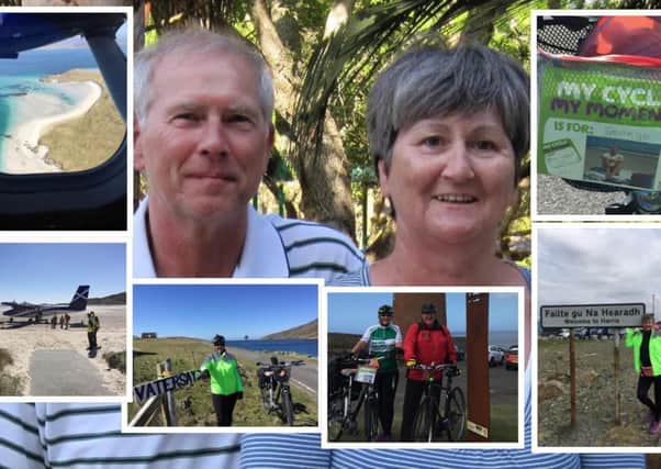 Elaine Morrison cycled 200 miles across the Outer Hebrides in memory of her late husband George