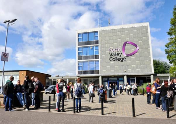 Lecturers manned the picket lines at Forth Valley College Falkirk campus today