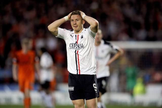 The striker was denied a final goal at Tannadice in the SPFL Play-offs. Picture Michael Gillen.