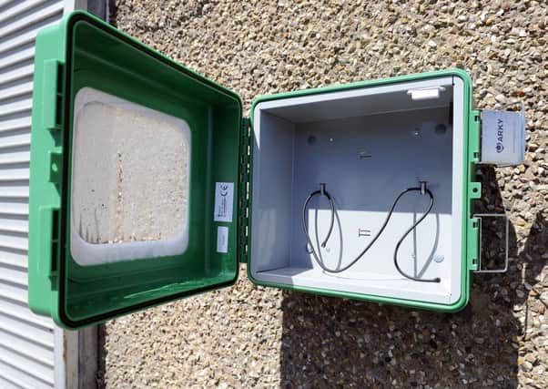 It's the second time the defibrillator has been stolen from Bainsford Community Centre. Picture: Michael Gillen