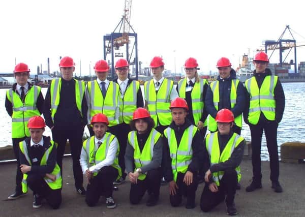 The young people taking part in Forth Ports Discovery Week initiative