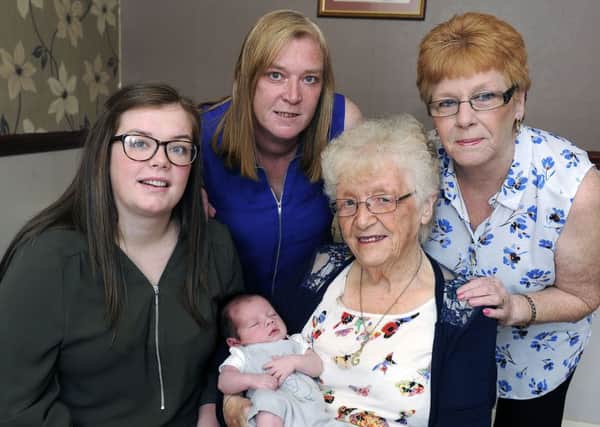 The family, clockwise from left, Aimiee, Janet, Margaret, Elizabeth and little Ollie. Picture: Michael Gillen