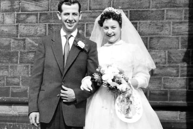 The happy couple on their wedding day in 1957