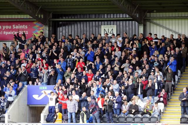 Early on the Falkirk fans liked what they saw, but it all fell away for the Bairns. Picture Michael Gillen.