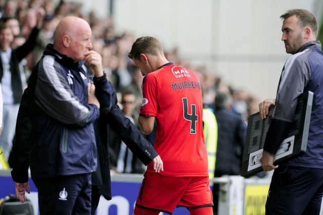 Aaron Muirhead's red card compounded a sore day for Falkirk. Picture Michael Gillen.
