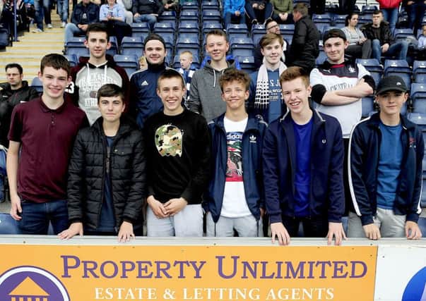 These lads took advantage of Falkirk FCs offer of free entry into this weeks match with Livingston for anyone who got their exam results on Tuesday. Picture: Michael Gillen