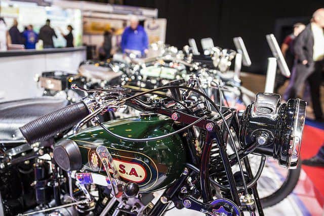 Close up of motorbike at Motorcycle Live show 2015. Copyright big-ashb on Flickr.com