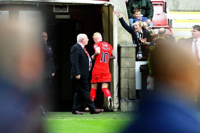 Craig Sibbald was fined for his red card. Picture Michael Gillen.