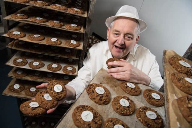 Baker Ian Blackley prepares 5,000 DoubleTree by Hilton commemorative cookies to celebrate the new DoubleTree by Hilton hotel and the opening of the new Queensferry Crossing. Pic: Gareth Easton.