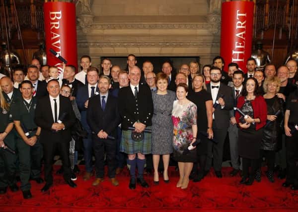 First Minister Nicola Sturgeon with the Brave@Heart awardees