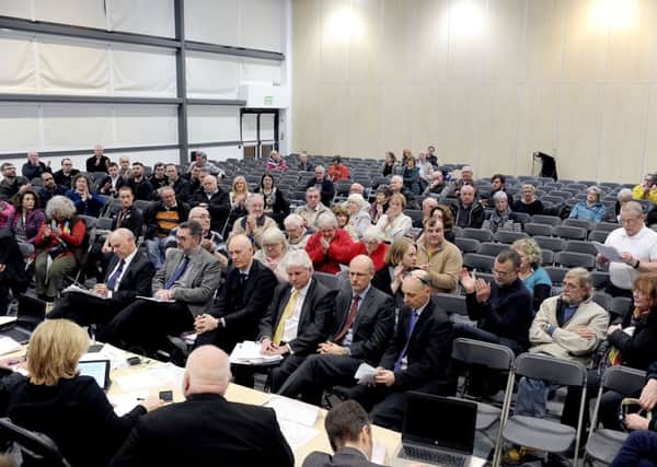 Falkirk Cuoncil held a planning meeting in public on the issue in March. Picture: Michael Gillen