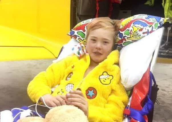 Louis wore his Pudsey onesie to fly to Newcastle for his transplant