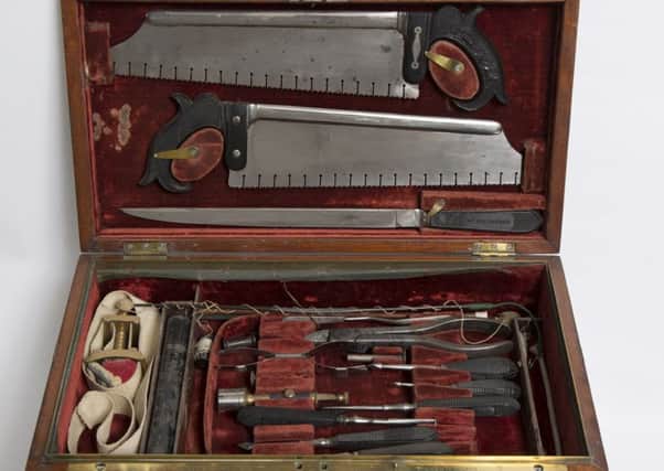The tools of the regimental field surgeon's sometimes grisly trade
