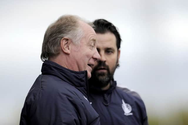 Paul Hartley and Jimmy Nicholl. Picture by Michael Gillen.