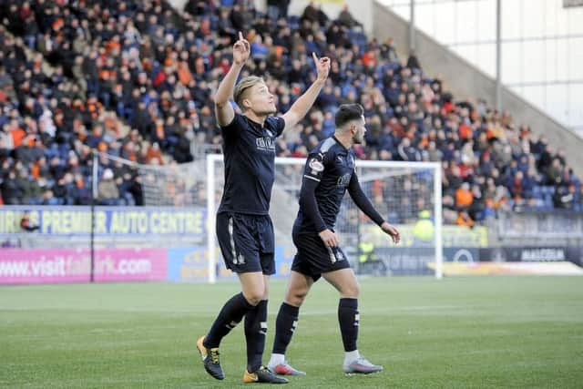 Grant has been in goalscoring form recently, scoring in wins over Queen of the South and Dundee United. Picture Michael Gillen.