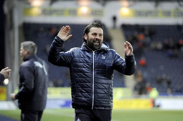 Paul hartley celebrates Falkirk's sixth goal on Saturday. Picture Michael Gillen.