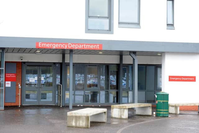 A total of 141 people had to wait more than eight hours at the A&E department of Forth Valley Royal Hospital. Picture Michael Gillen.