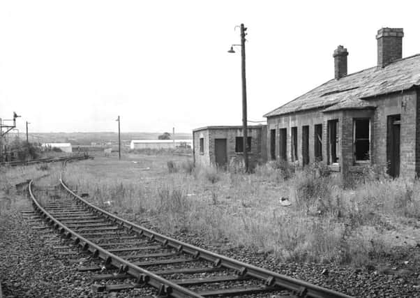 Former railway station at Grangemouth, virtually derelict in July 1975.