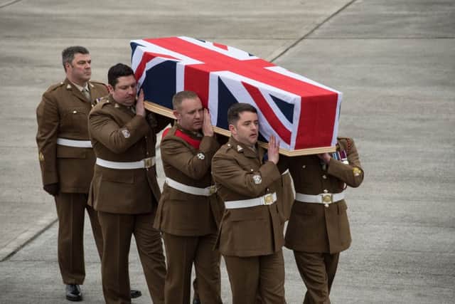 The repatriation of Captain Dean Sprouting at RAF Brize Norton.


Photograph: Sergeant Donald Todd /  MoD Crown Copyright