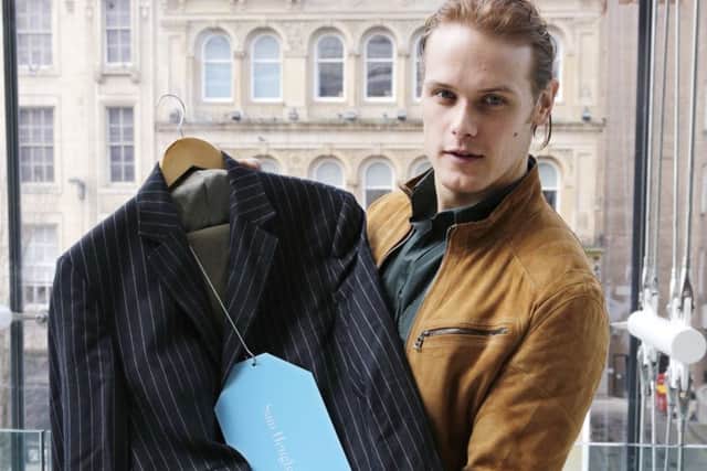 Outlander actor Sam Heughan, also known as Jamie Fraser, proves what a superstar he is by donating his own clothes, without prompting, to the 2016 campaign.