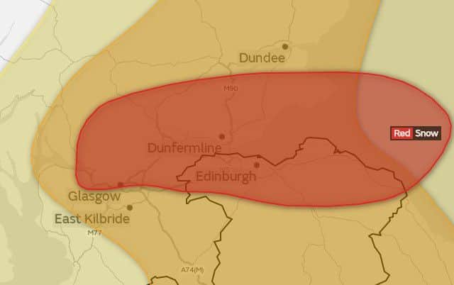 The red warning. Picture: Met Office