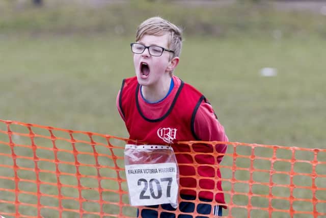 Falkirk primary school Cross Country championships final heat.  Picture Alan Rennie.