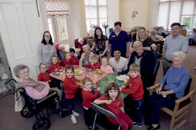 Children from Comely Park Primary School Nursery take part in an inter-generation project with residents at Thorntree Mews Care Home.
