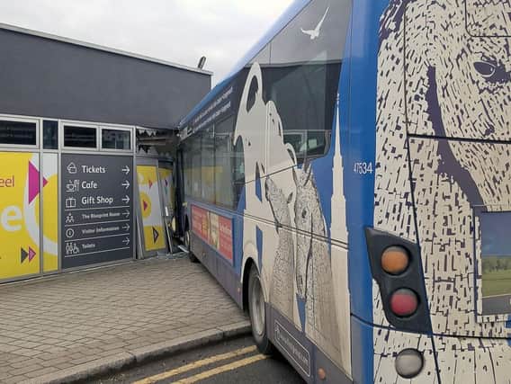 Runaway bus crashes into Falkirk Wheel visitor's centre