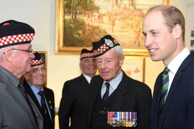 HRH Prince William visiting the Argylls museum in Stirling.