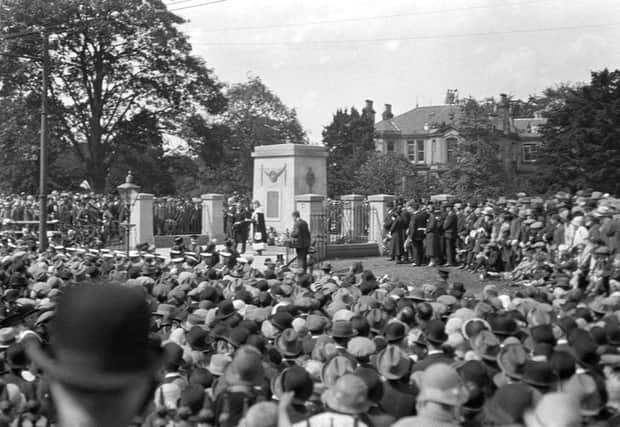 Unveiling of Falkirk's war memorial in June 1926.