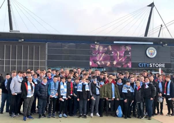 Falkirk High students had a blast visiting the Etihad Stadium in Manchester