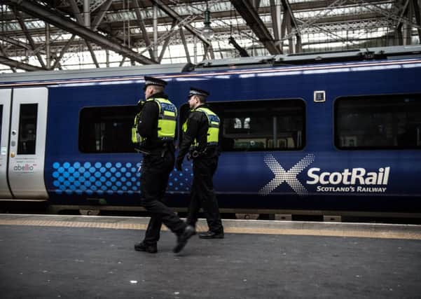 Transport police are investigating an assault on board a train which passed through Falkirk