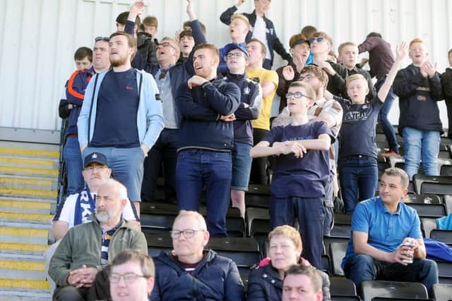 Falkirk fans had plenty to cheer after seeing seven goals heavily weighted in their side's favour. Picture: Michael Gillen