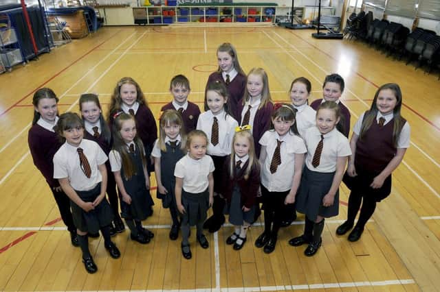 Sacred Heart Primary School. This year's Grangemouth Childrens' Day Queen elect Beth Rafferty and her retinue.
