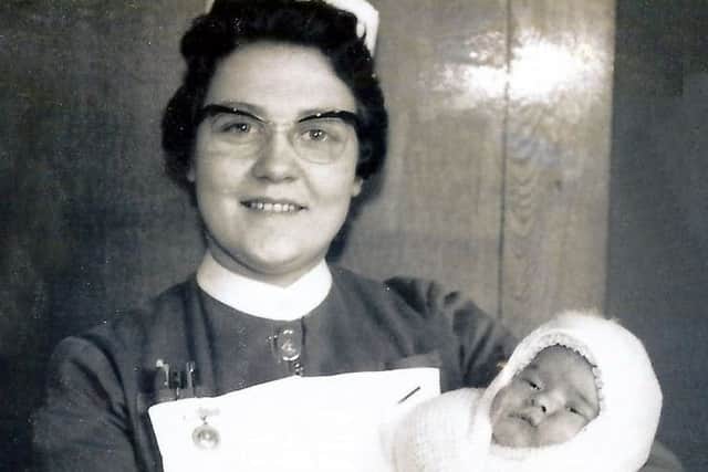 Former NHS midwife Jean Fowler who worked at Falkirk Royal Infirmary